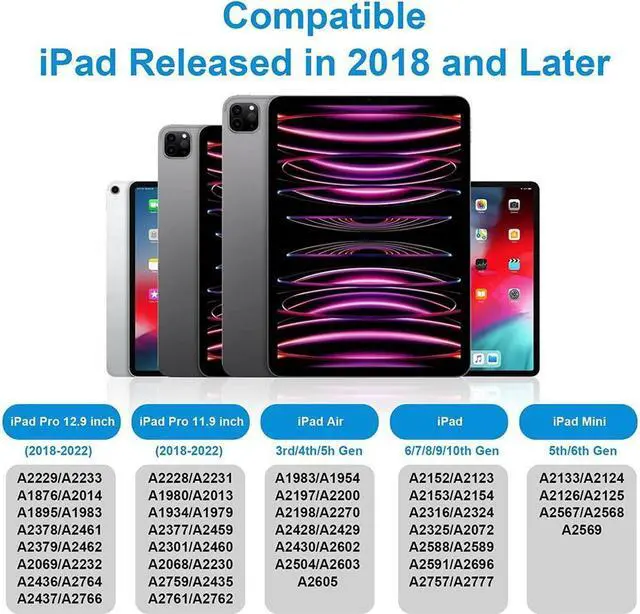 Alt view image 2 of 7 - BONAEVER Stylus Pen for iPad with Palm Rejection - Apple Pencil for iPad 10/9th GenCompatible with iPad Pro 11&12.9 inch iPad Mini 6th/5th iPad Air 3/4/5 iPad 6/7/8th Gen - Perfect for Writing Drawing