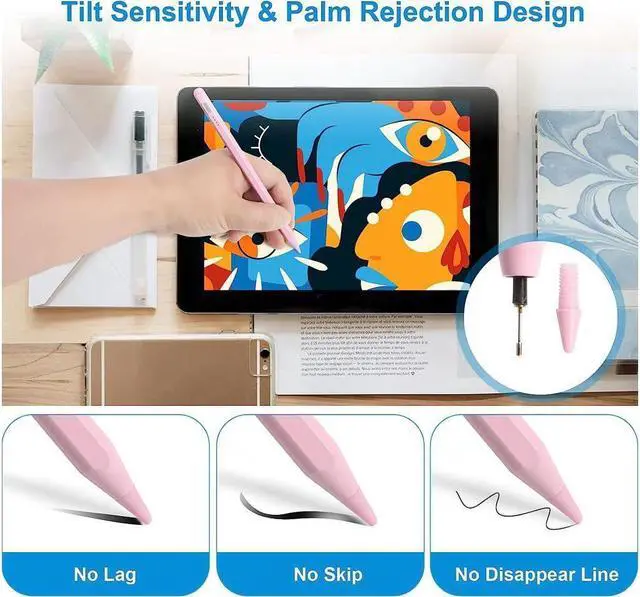 Alt view image 4 of 7 - BONAEVER Stylus Pen for iPad with Palm Rejection - Apple Pencil for iPad 10/9th GenCompatible with iPad Pro 11&12.9 inch iPad Mini 6th/5th iPad Air 3/4/5 iPad 6/7/8th Gen - Perfect for Writing Drawing