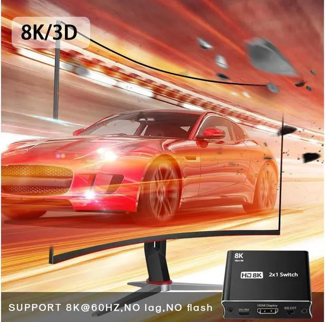 Alt view image 5 of 7 - BONAEVER HDMI 2.1 Ultra HD 8K High Speed 48Gbps Directional Switch Only 2in 1out 8K@60Hz 4K@120Hz Converter Compatible with Xbox PS5 Projectors Monitors