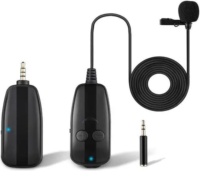 Main image of BONAEVER Portable Wireless Lavalier Microphone for iPhone/ Android Phone/Camera 130 ft Range 3.5mm TRRS Output UHF Rechargeable Wireless Lapel Mic for Video Recording YouTube Vlogging Interview