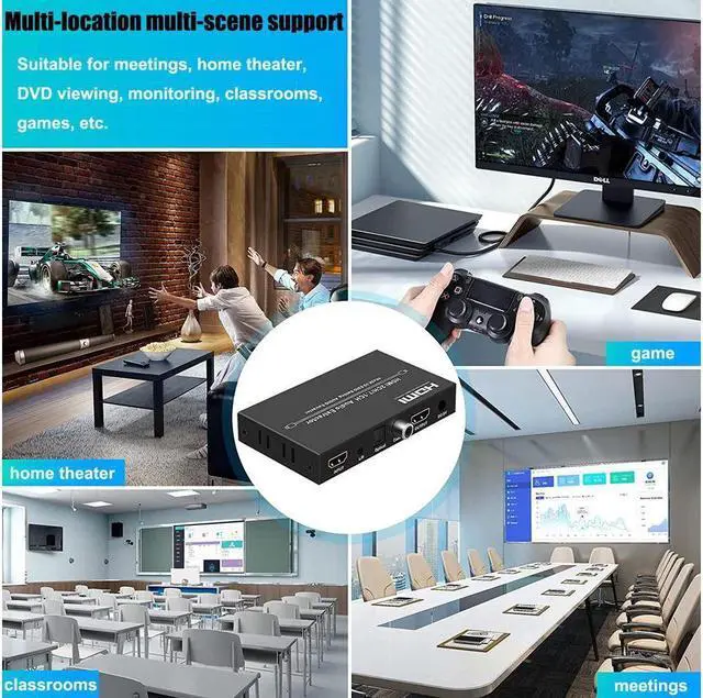 Alt view image 7 of 7 - BONAEVER 4Kx2K@30HZ HDMI Audio Extractor Splitter HDMI 2CH / 7.1 CH Audio Output 3D EDID Digital / Analog Audio Extraction