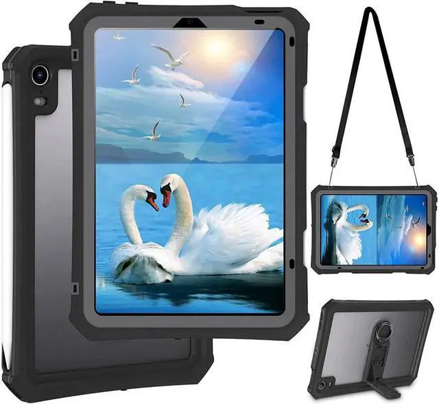 Main image of BONAEVER For iPad Mini 6 Case - Waterproof Case for iPad Mini 6th Generation 2021 8.3 Inch Shockproof Protection Case with Built in Screen Protector Shoulder Strap Pen Holder Black