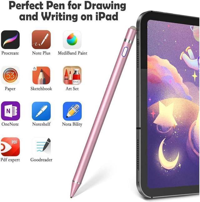 BONAEVER Active Stylus Pen Compatible for iOS& Android Touch Screens Pencil  for iPad with Dual Touch FunctionRechargeable Stylus for iPad/iPad  Pro/Air/Mini/iPhone/Cellphone/Samsung/ Drawing & Writing 