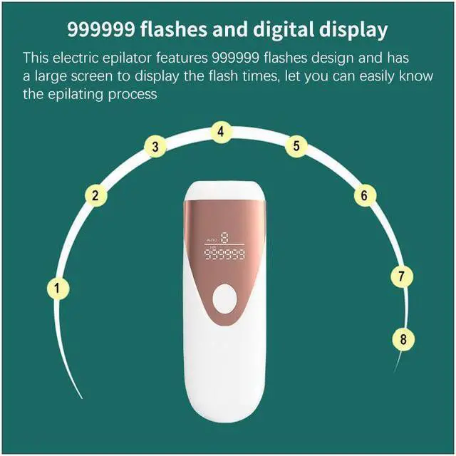 Alt view image 2 of 7 - BONAEVER Electric Epilator Permanent Epilator Hair Removal Electric Painless Threading Whole Body Hair Remover for Face Armpits Legs Bikini Line Rated at 999900 Flashes