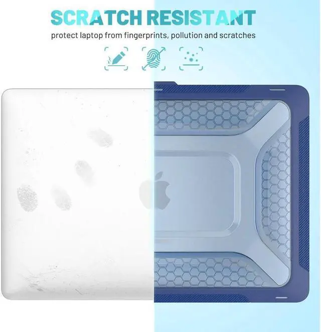 Alt view image 2 of 7 - BONAEVER For Macbook Pro 13 Case Model A2338 M1 A2289 A2251 A2159 A1989 Shockproof Hard Shell Cover with Fold Stand and Keyboard Skin Cover for MacBook Pro 13 Inch with Touch Bar