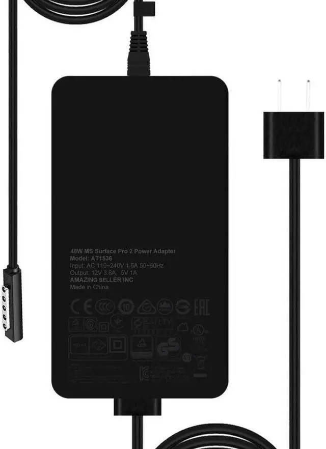 Alt view image 5 of 6 - BONAEVER 48W Surface Pro 2 Charger for Microsoft Surface RT Surface Pro 2 Pro 1 Surface 2 Microsoft 1512 1516 1536 12V 3.6A 48W Surface Power Supply MS Surface Pro 2 Ac Adapter with 5V USB Port