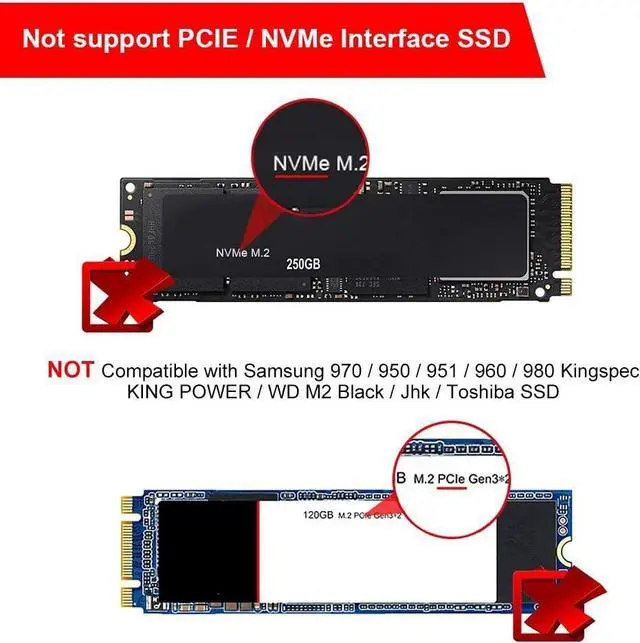 Alt view image 2 of 6 - M.2 to USB Adapter, M.2 SSD to USB 3.0 Reader Card Compatible for SATA B & B M Key NGFF USB Drive Coverter Adapter 5Gbps Support 2230 2242 2260 2280 SSD