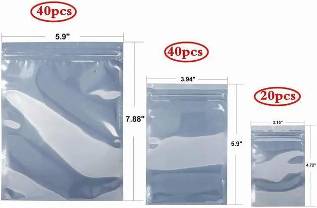 Alt view image 2 of 7 - BONAEVER Hard Drive Anti Standatic Resealable Bags 100pcs Assorted Sizes Suit for All Types of HDD SSD ESD Shielding Bags for Desktop Laptop PC Accessories Electronic Devices