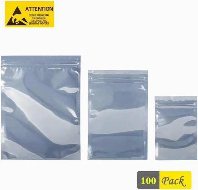 Main image of BONAEVER Hard Drive Anti Standatic Resealable Bags 100pcs Assorted Sizes Suit for All Types of HDD SSD ESD Shielding Bags for Desktop Laptop PC Accessories Electronic Devices
