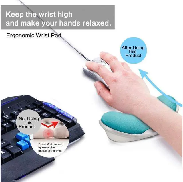 Alt view image 2 of 6 - BONAEVER Memory Foam Mouse Wrist Rest Keyboard Wrist Rest Pad Anti-skid Mousepad Support Wrist Rest Mat for Office Computer Laptop Mac- Durable Comfortable Lightweight Easy Typing Pain Relief