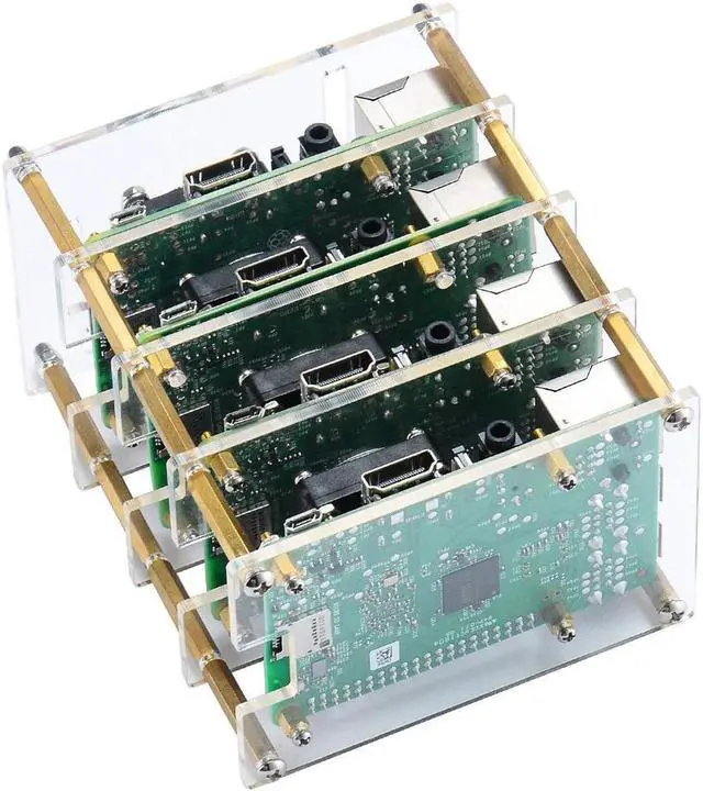 Alt view image 5 of 7 - BONAEVER Raspberry Pi 4 B Clu Stander Case Raspberry Pi 4 Case with Cooling Fan Raspberry Pi 4 Heatsink for Raspberry Pi 4 Model B 3 B+ Pi 3 B Pi 2 B Pi B+ - 4-Layers