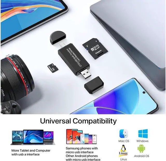 Alt view image 5 of 7 - Micro USB OTG to USB 2.0 SD Card Adapter, Micro SD Card Reader, Trail Camera Memory Card Adapter Connector for Android Phone/Computer/Tablet, Supports SD/SDHC/SCXC/MMC/MMC Micro