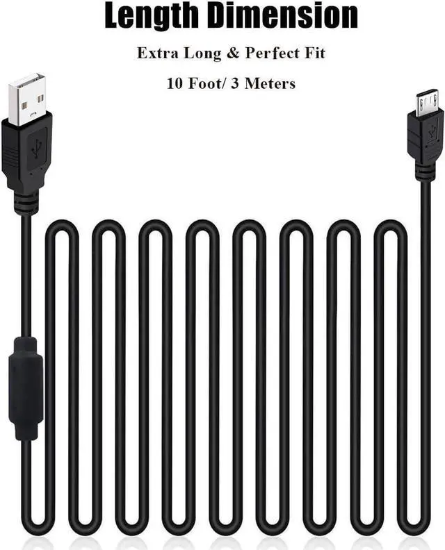 Alt view image 4 of 7 - BONAEVER 2 Pack 10ft PS4 Controller Charging Cable Play Charger Data Sync Cord for Sony Play Station 4/ PS4 Pro/ PS4 Slim/ PS4 Controllers Microsoft Xbox One X/One S/One Elite/One Controllers