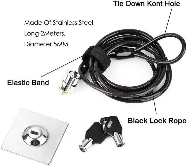 Alt view image 3 of 7 - Laptop Cable Lock Hardware Security Cable Lock Anti Theft Combination Lock for iPad Tablet Laptop MacBook Dell HP Lenovo Kindle Surface Samsung Android and All Other Notebooks and Tablets