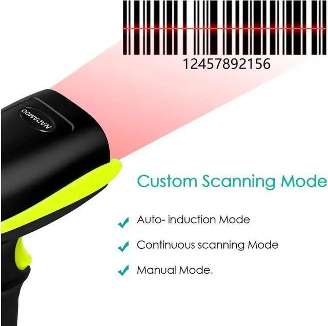 Alt view image 4 of 7 - BONAEVER USB Barcode Scanner with Stand Automatic Sensing 1D Hand Held Wired Laser Bar Code Reader Portable H Bar Code Scanner Fast Auto Scan for Warehouse Retail Standore Library Supermarket POS