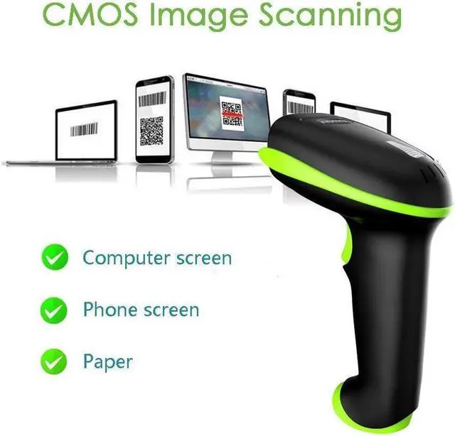 Alt view image 3 of 6 - BONAEVER 2D Wireless Barcode Scanner 2-in-1 433Mhz wireless & USB 2.0 Wired 1D QR PDF417 Data Matrix Bar Code Scanner Cordless CMOS Image Barcode Reader for Mobile Payment Computer Screen