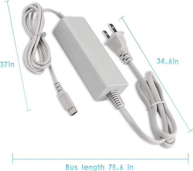 Alt view image 7 of 7 - BONAEVER Charger for Wii U Gamepad AC Power Adapter Charger for Nintendo Wii U Gamepad Remote Controller