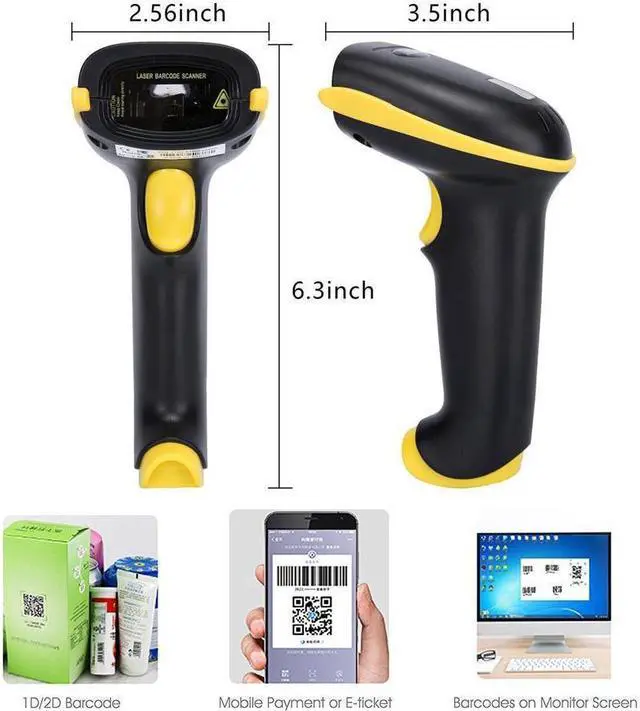 Alt view image 4 of 6 - BONAEVER 3-In-1 2D Barcode Scanner Bluetooth & 2.4G Wireless & USB Wired CMOS Image Bar Code Reader For QR PDF417 Data Matrix Screen Code USB Scanner with Mobile Payment Computer Screen