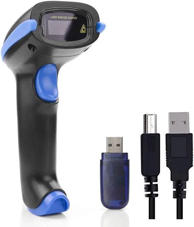 Main image of Wireless 2.4G Barcode Scanner Bar Code Reader Long Transmission Distance Automatic Laser Network USB Cordless & Wired 1D Bar-code Scanner for Mac Windows Quickbooks Linux Handheld Rechargeable