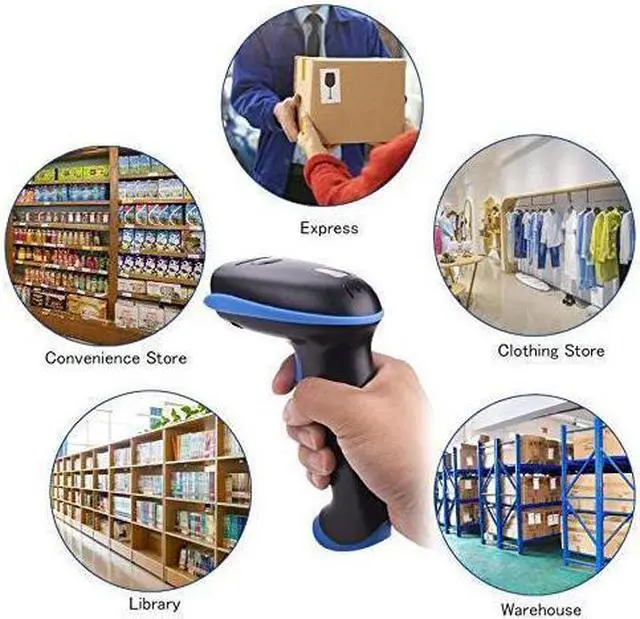 Alt view image 7 of 7 - Wireless 2.4G Barcode Scanner Bar Code Reader Long Transmission Distance Automatic Laser Network USB Cordless & Wired 1D Bar-code Scanner for Mac Windows Quickbooks Linux Handheld Rechargeable