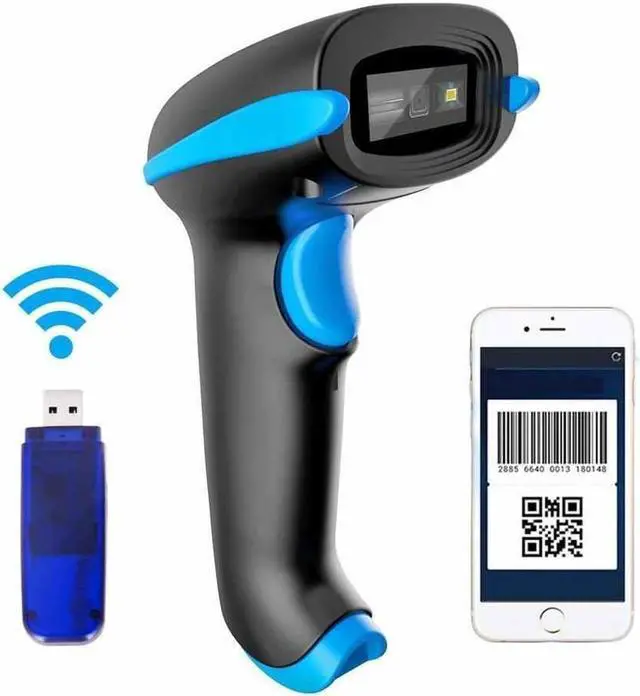 Main image of BONAEVER 2D Wireless Barcode Scanner 2-in-1 433Mhz wireless & USB 2.0 Wired 1D QR PDF417 Data Matrix Bar Code Scanner Cordless CMOS Image Barcode Reader for Mobile Payment Computer Screen