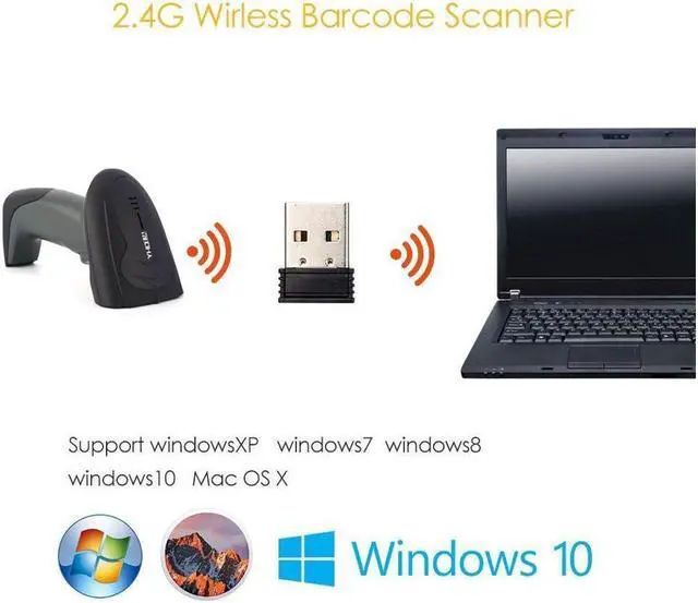 Alt view image 4 of 7 - BONAEVER 2-in-1 USB Wired & 2.4G Wireless Barcode Scanner CMOS Image Barcode Reader 1D 2D QR PDF417 Data Matrix Code Scanner Cordless Barcode Scanner for Supermarket Retail Warehouse Library