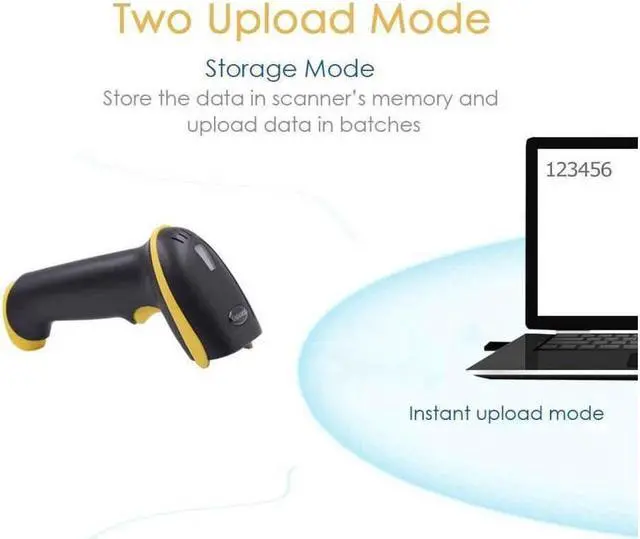 Alt view image 2 of 7 - BONAEVER Wireless 2D Barcode Scanner 2 in 1 2.4GHz Wireless & USB 2.0 Wired 1D 2D Barcode Reader with Stand Datamatrix PDF417 QR Bar Code Scanner for Mobile Payment Computer Screen