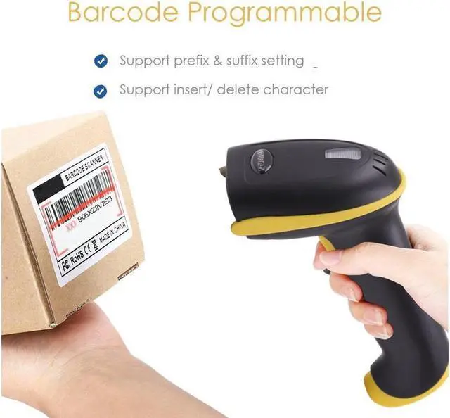 Alt view image 5 of 7 - BONAEVER Wireless 2D Barcode Scanner 2 in 1 2.4GHz Wireless & USB 2.0 Wired 1D 2D Barcode Reader with Stand Datamatrix PDF417 QR Bar Code Scanner for Mobile Payment Computer Screen