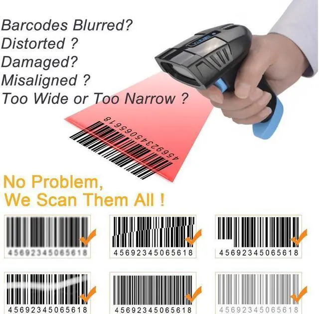 Alt view image 6 of 7 - BONAEVER Wireless Barcode Scanner 1D 2D with USB Cradle Charging Base Hand Held Bar Code Reader Bar Code Scanner Automatic Sensing Fast Precise Scanner