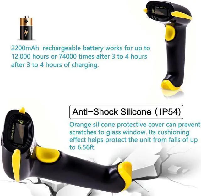 Alt view image 6 of 7 - BONAEVER Barcode Scanner Wireless 1D 2D 2-in-1 2.4G Wireless & USB 2.0 Wired 2D QR Bar Code Scanner Cordless CMOS Image Barcode Reader for Mobile Payment Computer Screen 2D Scanner Barcode with Stand
