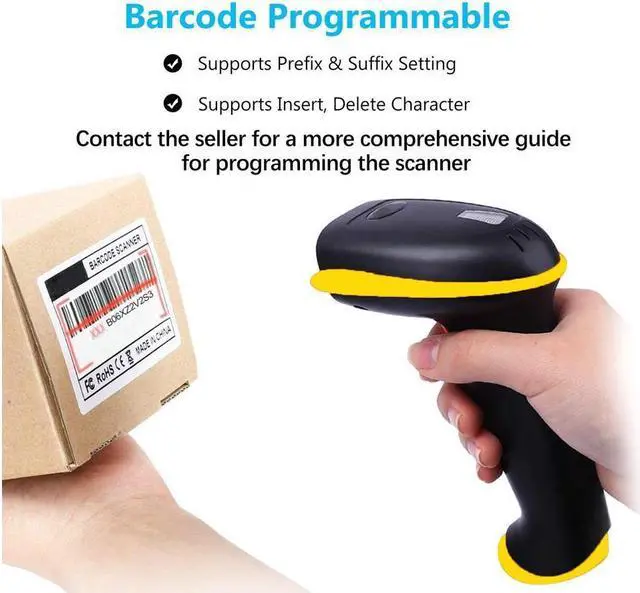 Alt view image 7 of 7 - BONAEVER Barcode Scanner Wireless 1D 2D 2-in-1 2.4G Wireless & USB 2.0 Wired 2D QR Bar Code Scanner Cordless CMOS Image Barcode Reader for Mobile Payment Computer Screen 2D Scanner Barcode with Stand