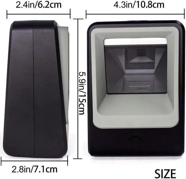 Alt view image 2 of 7 - BONAEVER 2D Barcode Image Reader USB Automatic H s-Free Barcode Scanner QR Code Omnidirectional Bar Code Scanner for Mobile Payment Supermarket Library Retail Standore Warehouse Black