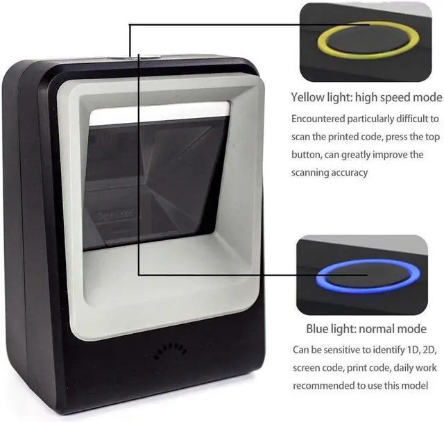Alt view image 6 of 7 - BONAEVER 2D Barcode Image Reader USB Automatic H s-Free Barcode Scanner QR Code Omnidirectional Bar Code Scanner for Mobile Payment Supermarket Library Retail Standore Warehouse Black