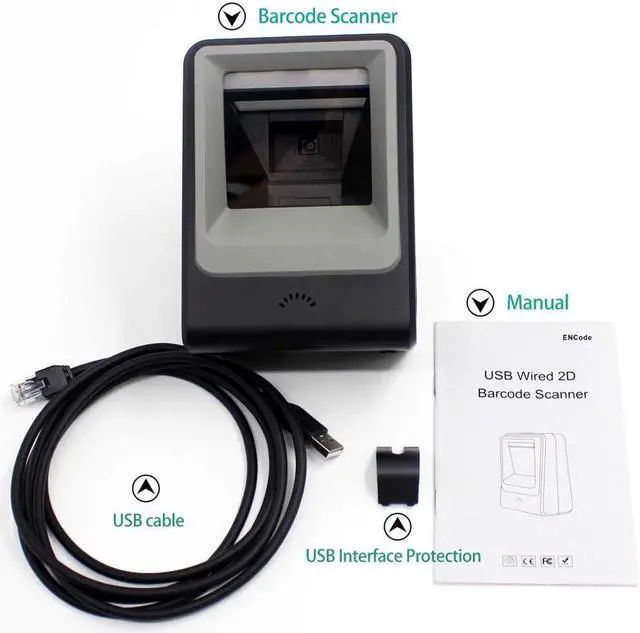 Alt view image 7 of 7 - BONAEVER 2D Barcode Image Reader USB Automatic H s-Free Barcode Scanner QR Code Omnidirectional Bar Code Scanner for Mobile Payment Supermarket Library Retail Standore Warehouse Black