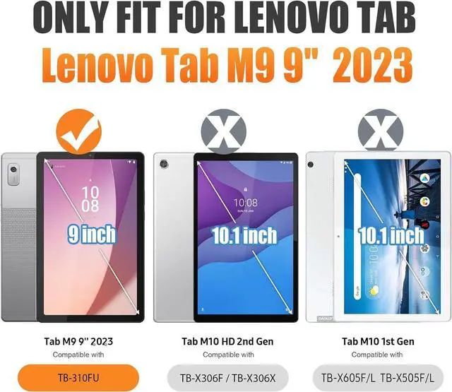 Alt view image 2 of 7 - BONAEVER Case for Lenovo Tab M9 9 inch 2023 TB-310FU with Screen Protector Shockproof Protective Cover with Pen Holder Stand and Shoulder Strap Stylus Pen