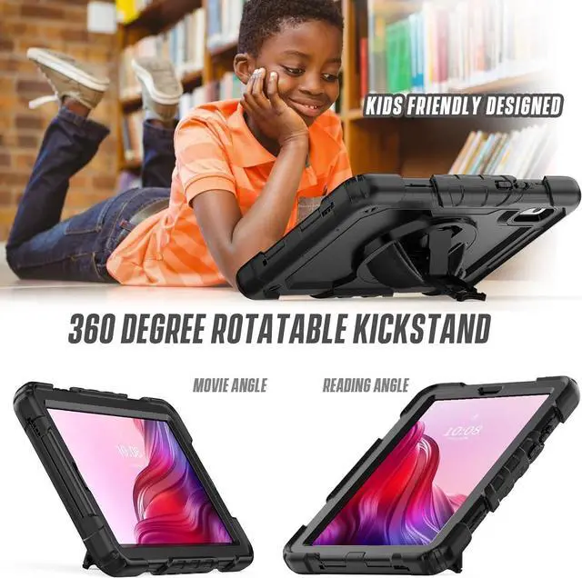 Alt view image 3 of 7 - BONAEVER Case for Lenovo Tab M9 9 inch 2023 TB-310FU with Screen Protector Shockproof Protective Cover with Pen Holder Stand and Shoulder Strap Stylus Pen