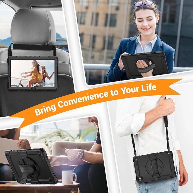 Alt view image 6 of 7 - BONAEVER Case for Samsung Galaxy Tab A9 Plus 11 Inch 2023 SM-X210/X216/X218 with Screen Protector Shockproof Cover with Pen Holder Stand and Shoulder Strap Stylus Pen
