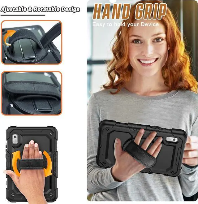 Alt view image 5 of 7 - BONAEVER Case for Lenovo Tab M9 9 inch 2023 TB-310FU with Screen Protector Shockproof Protective Cover with Pen Holder Stand and Shoulder Strap Stylus Pen