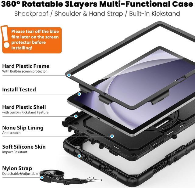 Alt view image 7 of 7 - BONAEVER Case for Samsung Galaxy Tab A9 Plus 11 Inch 2023 SM-X210/X216/X218 with Screen Protector Shockproof Cover with Pen Holder Stand and Shoulder Strap Stylus Pen