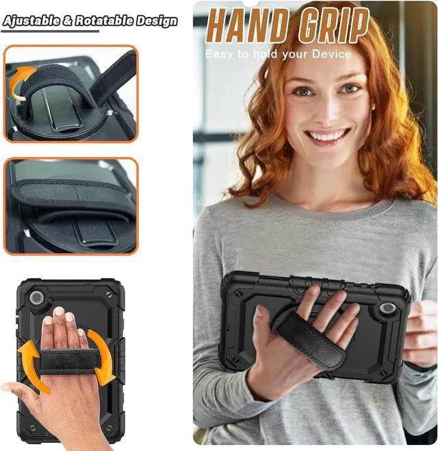 Alt view image 4 of 7 - BONAEVER Case for Lenovo Tab M8 4th Generation 2024 2023 TB301XU TB300FU TB300XU with Screen Protector Shockproof Protective Cover with Pen Holder Stand and Shoulder Strap Stylus Pen
