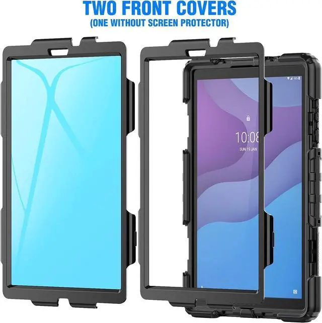 Alt view image 7 of 7 - BONAEVER Case for Lenovo Tab M10 HD 2nd Generation 10.1 Inch 2020 TB-X306F TB-X306X with Screen Protector Shockproof Protective Cover with Pen Holder Stand and Shoulder Strap Stylus Pen