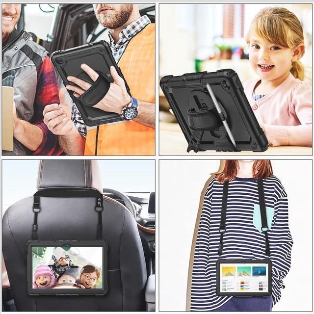 Alt view image 6 of 7 - BONAEVER Case for Lenovo Tab M10 Plus 3rd Generation 10.6 Inch 2022 TB125FU/TB128FU/TB128XU with Screen Protector Shockproof Protective Cover with Pen Holder Stand and Shoulder Strap Stylus