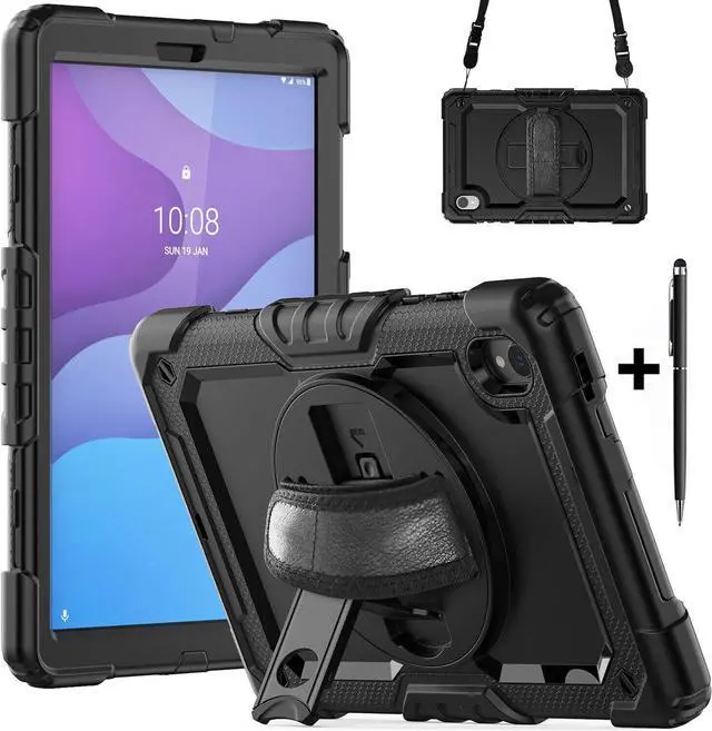 Main image of BONAEVER Case for Lenovo Tab K10/M10 Plus 2nd Gen 10.3 inch 2021 2020 with Screen Protector Shockproof Protective Cover with Pen Holder Stand and Shoulder Strap Stylus Pen