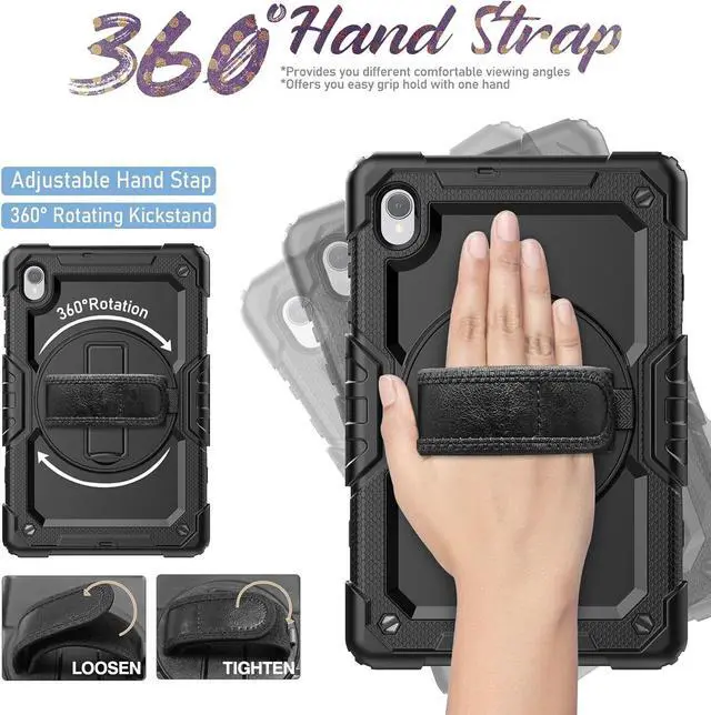 Alt view image 4 of 7 - BONAEVER Case for Lenovo Tab K10/M10 Plus 2nd Gen 10.3 inch 2021 2020 with Screen Protector Shockproof Protective Cover with Pen Holder Stand and Shoulder Strap Stylus Pen