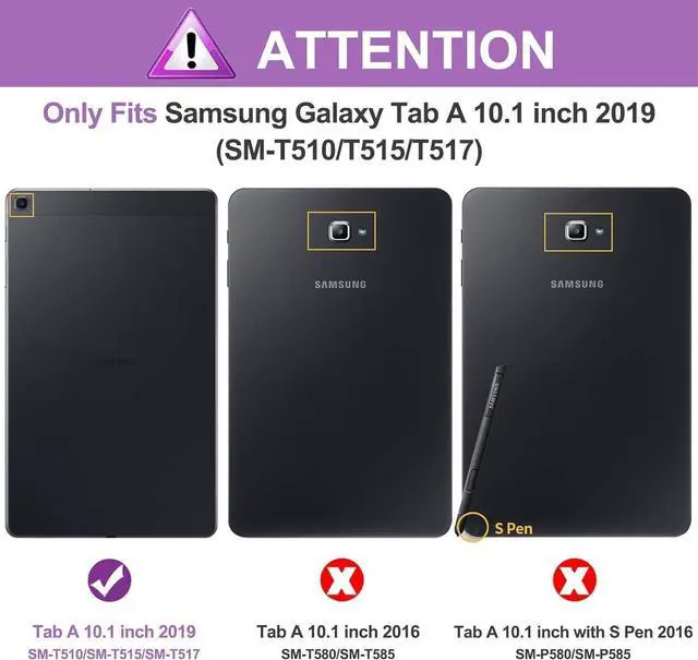 Alt view image 2 of 7 - BONAEVER Case for Samsung Galaxy Tab A 10.1 inch 2019 SM-T510/SM-T515/SM-T517 with Screen Protector Shockproof Protective Cover with Pen Holder Stand and Shoulder Strap Stylus Pen