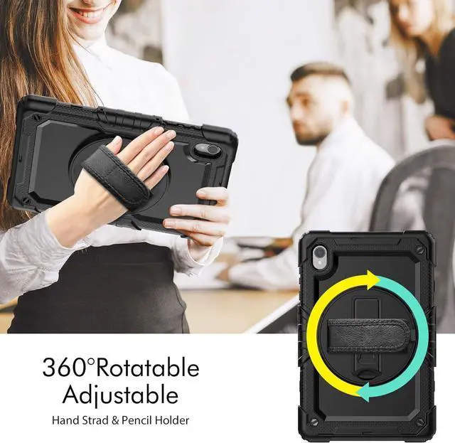 Alt view image 4 of 7 - BONAEVER Case for Lenovo Tab M10 HD 2nd Generation 10.1 Inch 2020 TB-X306F TB-X306X with Screen Protector Shockproof Protective Cover with Pen Holder Stand and Shoulder Strap Stylus Pen