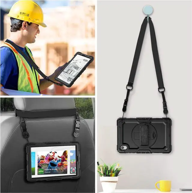 Alt view image 6 of 7 - BONAEVER Case for Lenovo Tab M10 HD 2nd Generation 10.1 Inch 2020 TB-X306F TB-X306X with Screen Protector Shockproof Protective Cover with Pen Holder Stand and Shoulder Strap Stylus Pen