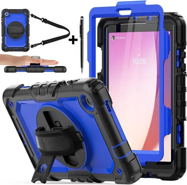 Main image of BONAEVER Case for Lenovo Tab M8 4th Generation 2024 2023 TB301XU TB300FU TB300XU with Screen Protector Shockproof Protective Cover with Pen Holder Stand and Shoulder Strap Stylus Pen