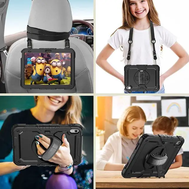 Alt view image 6 of 7 - BONAEVER Case for iPad (A16) 11th Generation 11 Inch 2025, iPad 10th Generation 10.9 inch 2022 Shockproof Cover with Screen Protector Pen Holder Stand and Shoulder Strap Stylus Pen