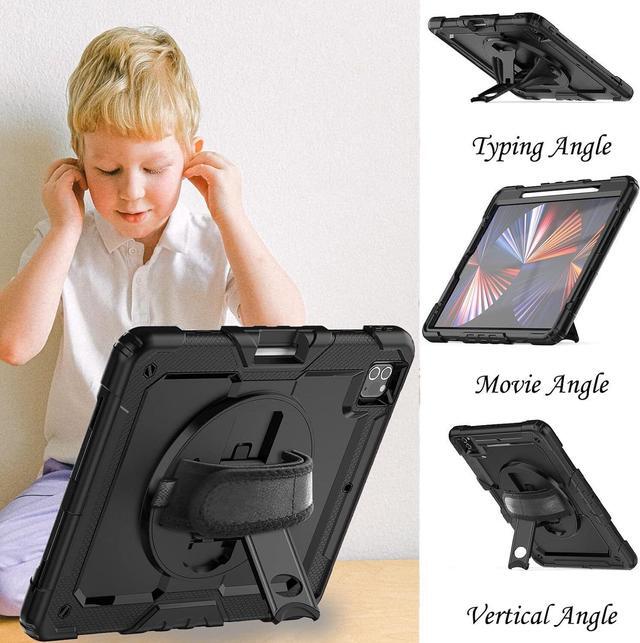 Alt view image 4 of 7 - BONAEVER Case for iPad Pro 12.9 inch 2022 2021 2020 2018 Shockproof Cover with Screen Protector Pen Holder Stand and Shoulder Strap Stylus Pen
